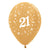 Sempertex 30cm Age 21 Metallic Gold Latex Balloon 6 Pack
