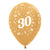 Sempertex 30cm Age 30 Metallic Gold Latex Balloon 6 Pack