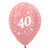 Sempertex 30cm Age 40 Metallic Rose Gold Latex Balloon 6 Pack