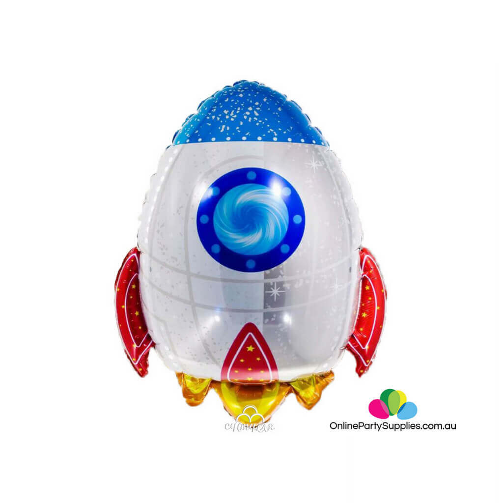 30" Online Party Supplies Large Rocket Shaped Foil Balloon for Outer Space kids' party ideas