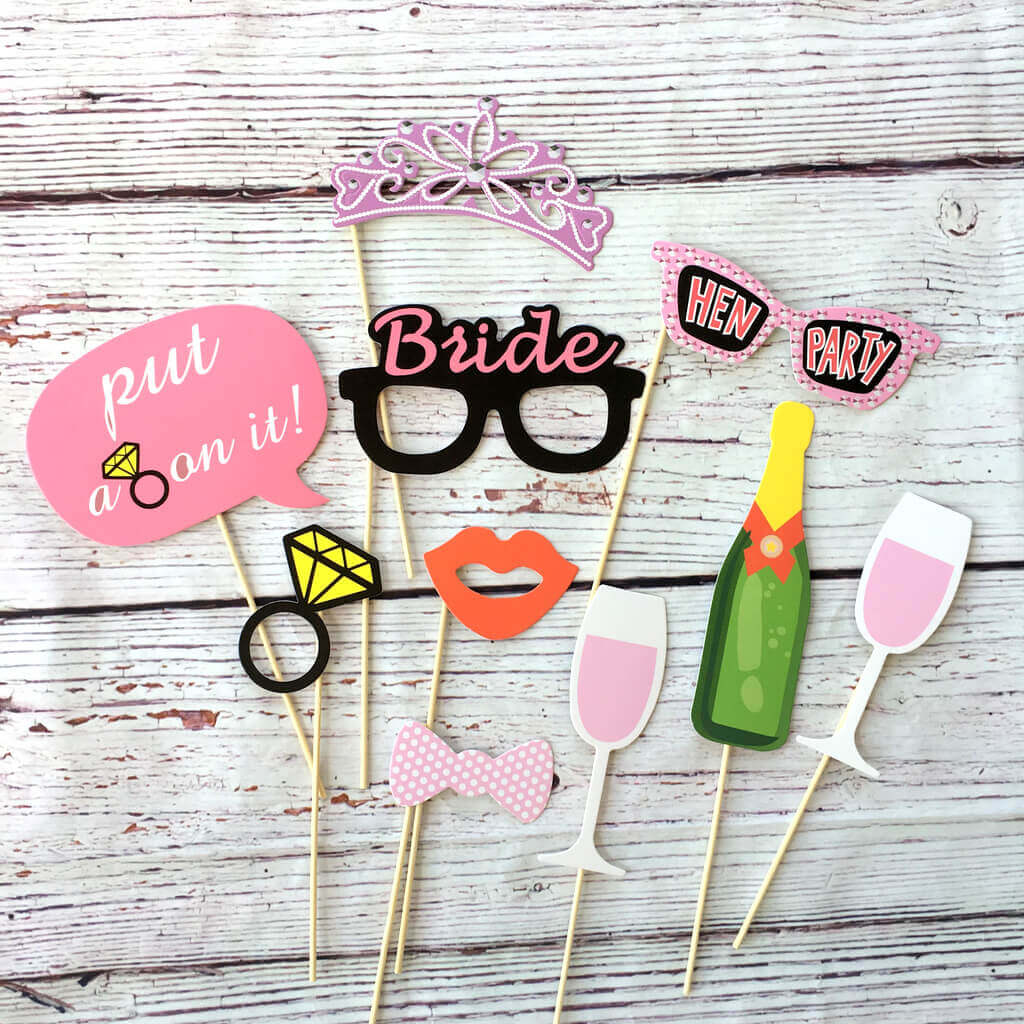 Bride To Be Hen Party Photo Props Pack of 30 pieces