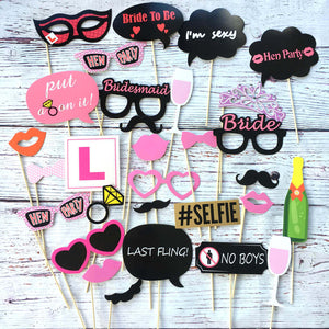 30pcs Online Party Supplies Bride To Be Hens Bachelorette Party Photo Booth Props