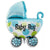 31" Blue Baby Boy Pram Shaped Foil Balloon - Gender Reveal, Baby Shower Party Decorations