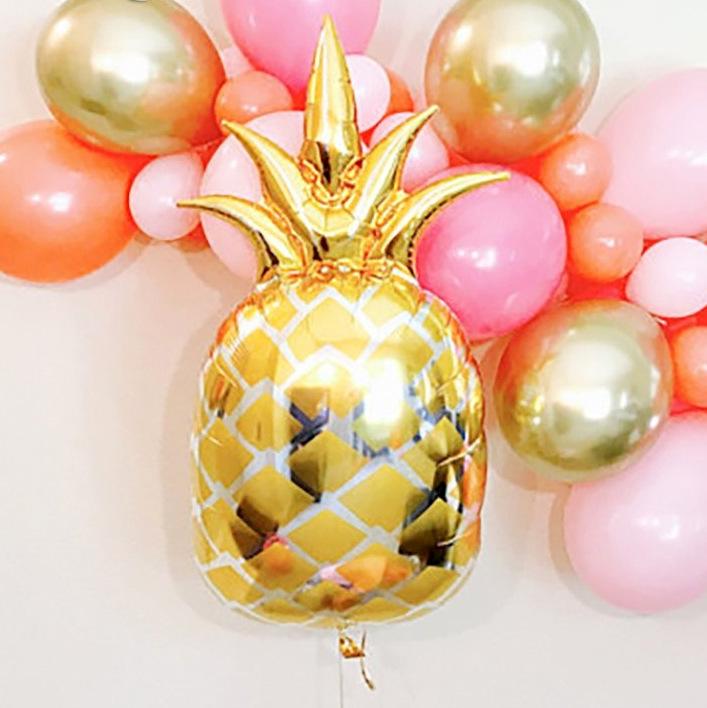 31" Large Gold Pineapple Foil Balloon - Online Party Supplies