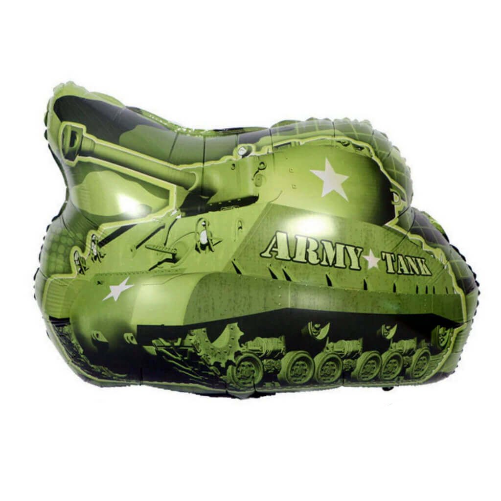 Jumbo Green Army Tank Truck Vehicle Shaped Helium Foil Balloon for military soldier theme kids party decor