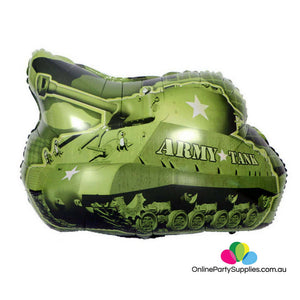 Jumbo Green Army Tank Truck Vehicle Shaped Helium Foil Balloon for military soldier theme kids party decor