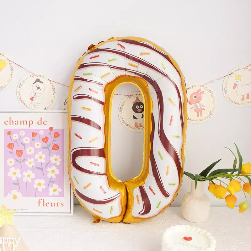32" Giant Donut Number 0 Foil Balloon