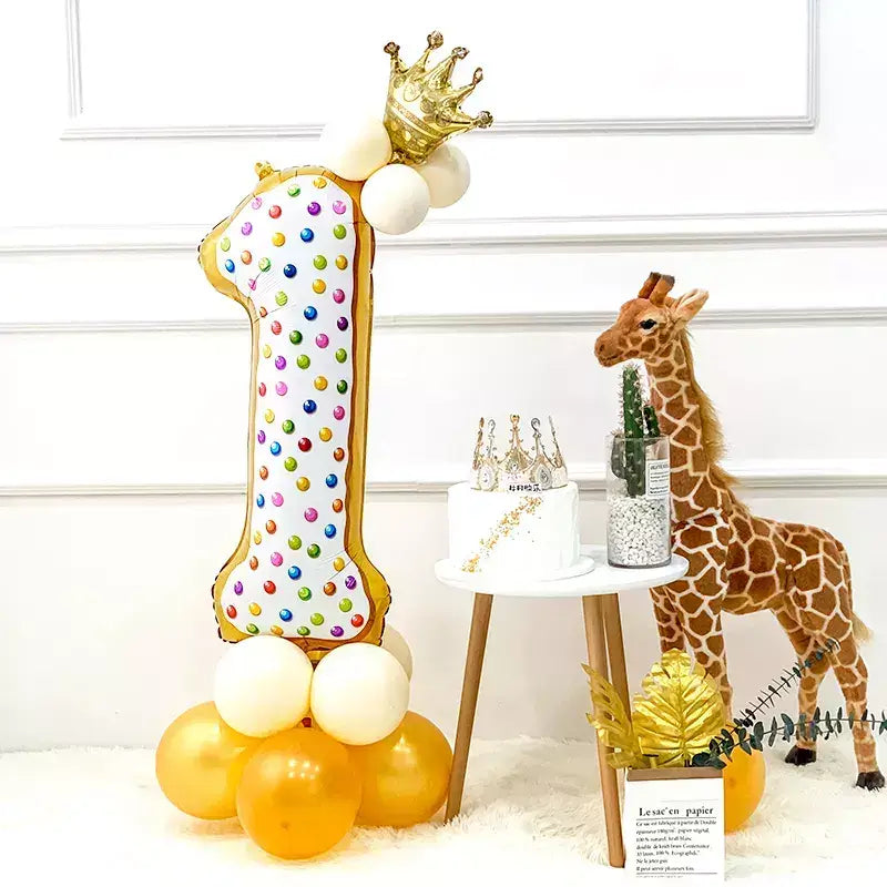 32" Giant Donut Number 1 Foil Balloon