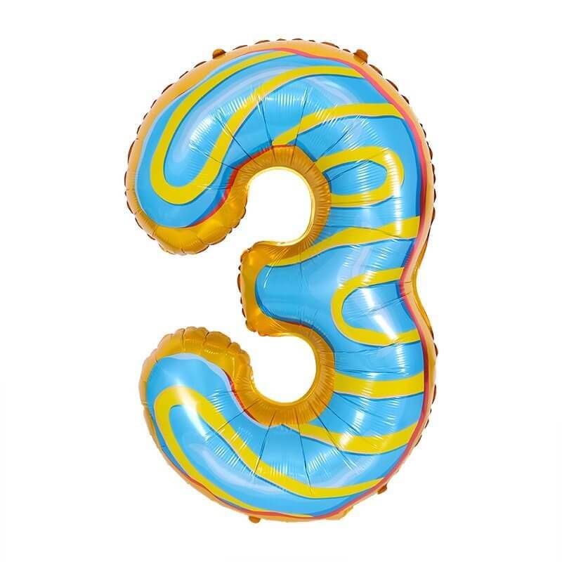 32" Giant Donut Number 3 Foil Balloon