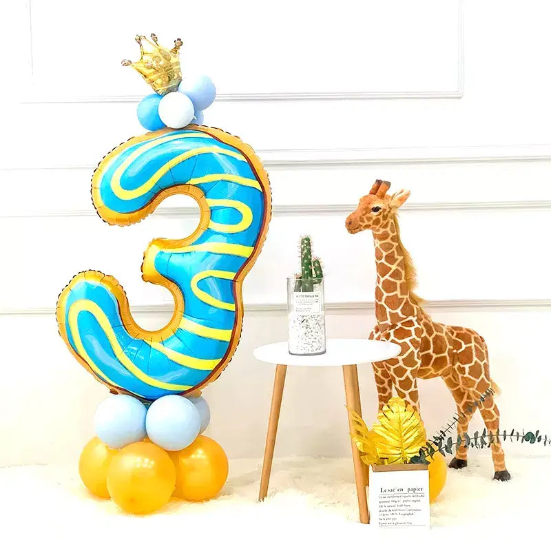 32" Giant Donut Number 3 Foil Balloon