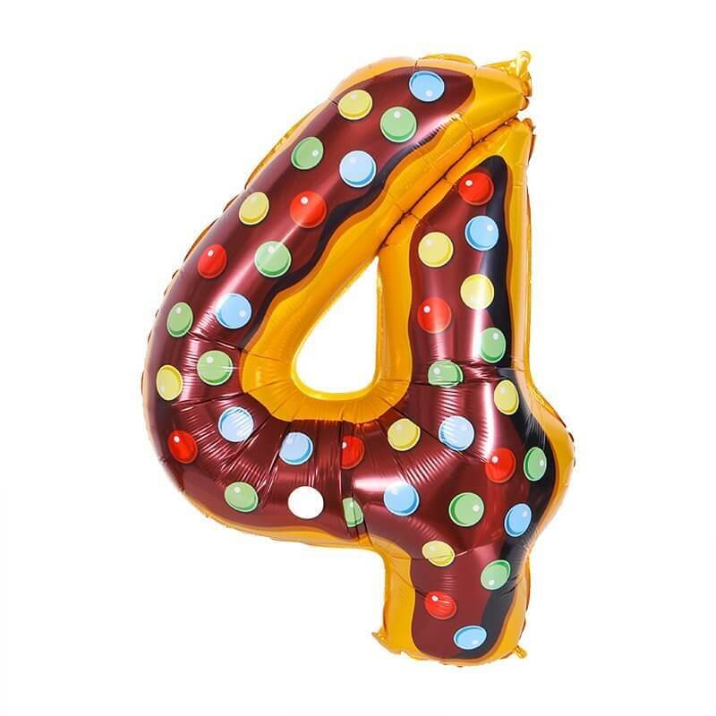 32" Giant Donut Number 4 Foil Balloon