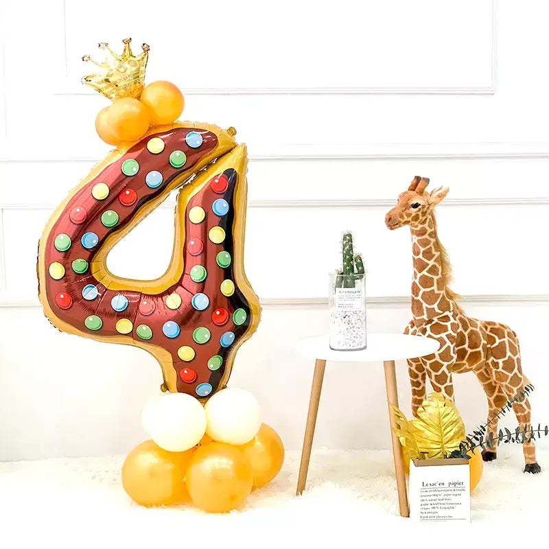 32" Giant Donut Number 4 Foil Balloon