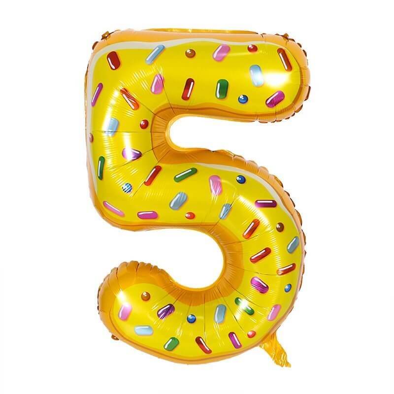 32" Giant Donut Number 5 Foil Balloon