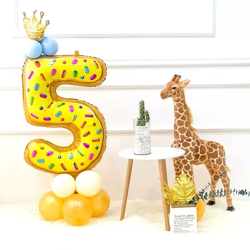 32" Giant Donut Number 5 Foil Balloon