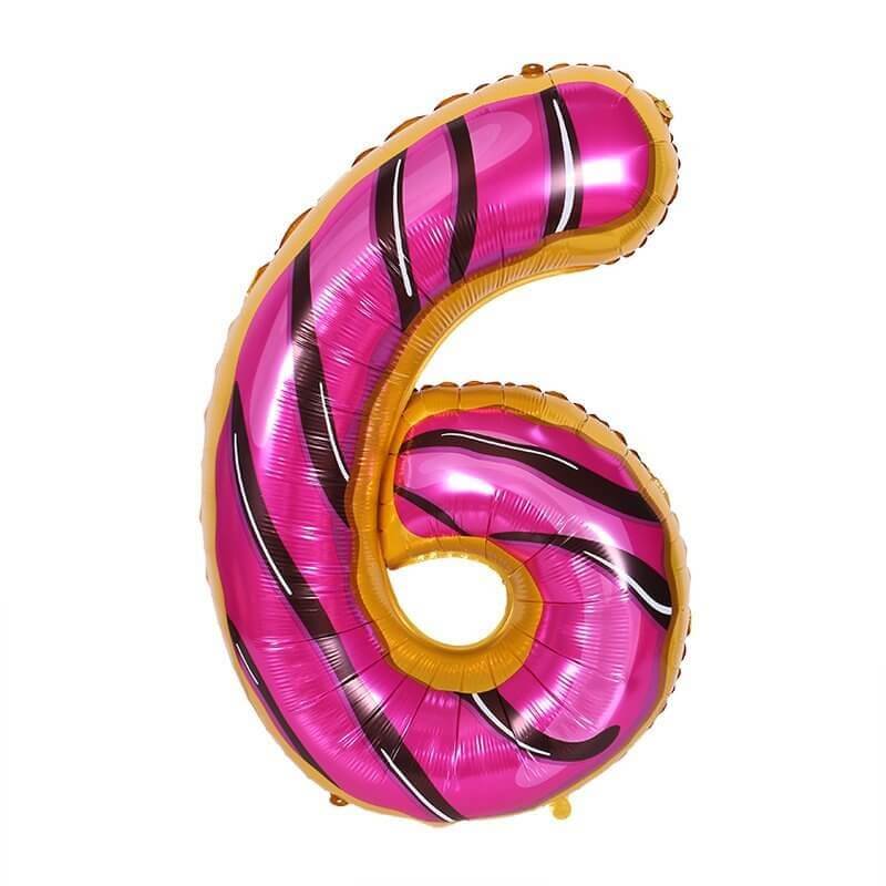 32" Giant Donut Number 6 Foil Balloon
