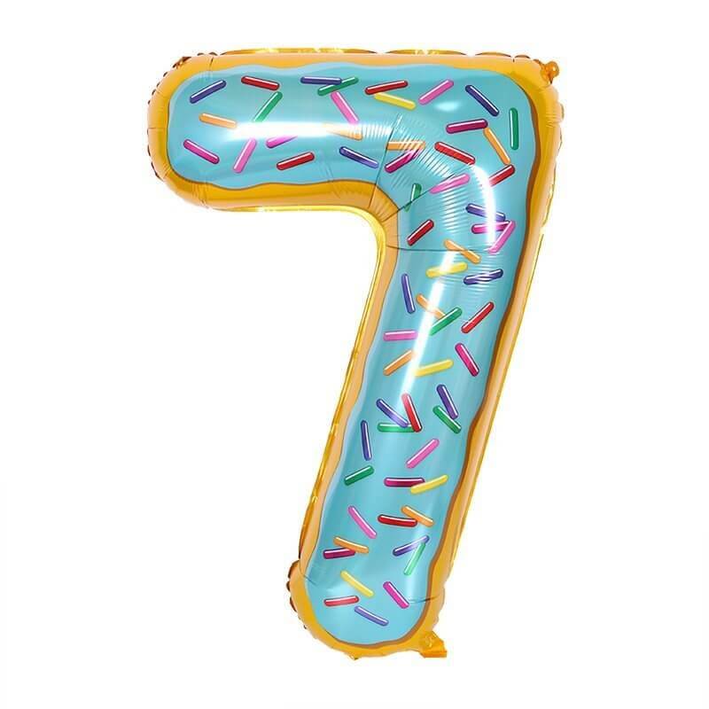 32" Giant Donut Number 7 Foil Balloon