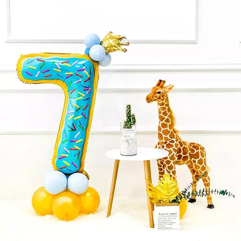 32" Giant Donut Number 7 Foil Balloon