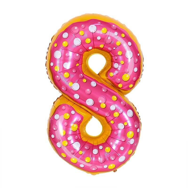32" Giant Donut Number 8 Foil Balloon
