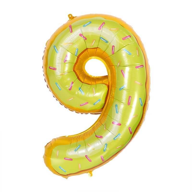 32" Giant Donut Number 9 Foil Balloon