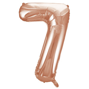 Online Party Supplies 40" Jumbo Rose Gold 0-9 Number Foil Balloons - Number 7