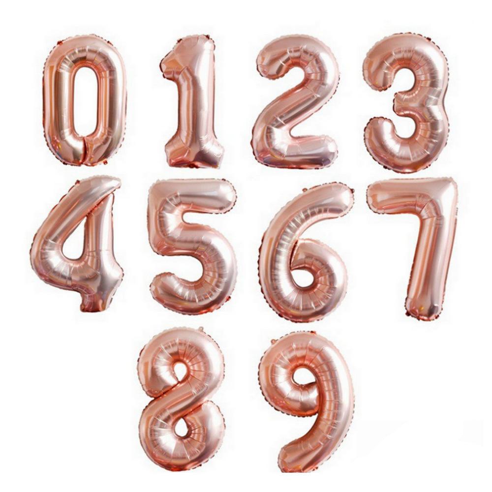 32 Inch Giant Rose Gold 0-9 Number Foil Balloons - Online Party Supplies