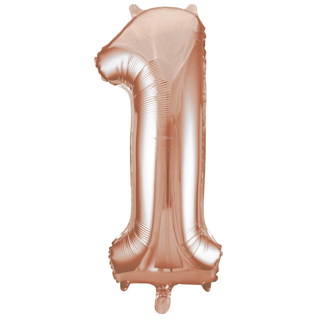32 Inch Giant Rose Gold Number 1 Foil Balloon