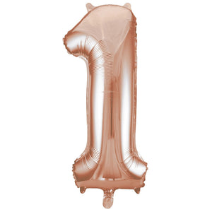 32 Inch Giant Rose Gold Number 1 Foil Balloon