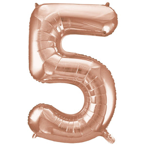 32 Inch Giant Rose Gold Number 5 Foil Balloon