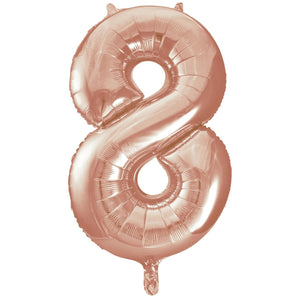 32 Inch Giant Rose Gold Number 8 Foil Balloon