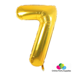32 Inch Gold Number 7 Foil Balloons for Birthday Party Decorations