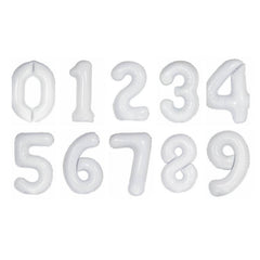 White shop number balloons