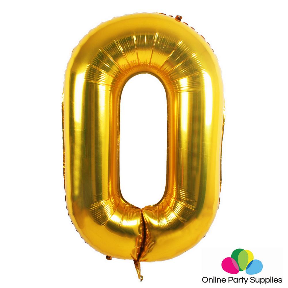 32-inch Giant Gold 0-9 Number Foil Balloon