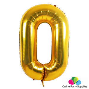 32 Inch Gold Number 0 Foil Balloons for Birthday Party Decorations