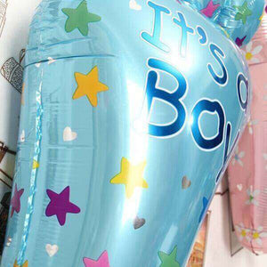 32'' It's A Boy Blue Foot SuperShape Helium Foil Balloon - Online Party Supplies