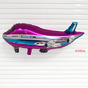 82cm/ 32inch Large Pink Blue Flying Airplane Shaped Helium Foil Balloon Set - Online Party Supplies