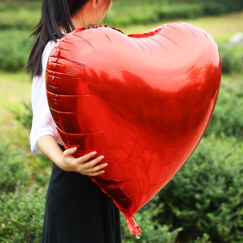 32 Inch Red Heart Foil Balloon - Valentine's Day, Wedding, Proposal and Birthday Party Decorations