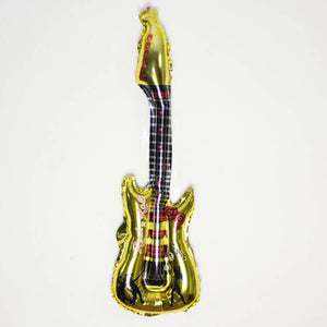 32" yellow Electric Rock Guitar Balloon Musical Instrument Rock n Roll Themed Party Decorations