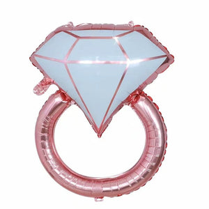 33 Inch Giant Rose Gold Diamond Ring Shaped Foil Balloon - Bridal Shower / Engagement / Wedding Party Decorations