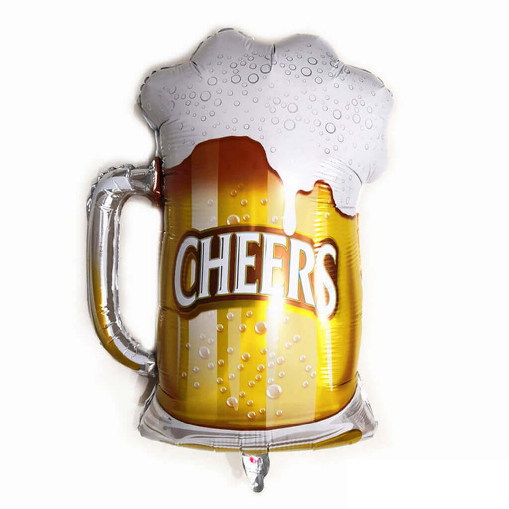 giant white frosty cheers beer mug shaped foil balloon