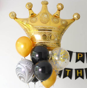 35" Online Party Supplies Jumbo Golden Crown Super Shaped Foil Royal Themed Party Balloon