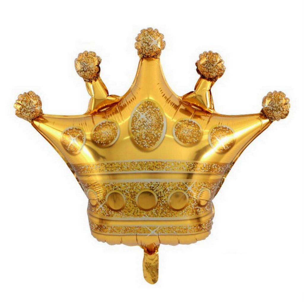 35" Online Party Supplies Jumbo Golden Crown Super Shaped Foil Royal Themed Party Balloon