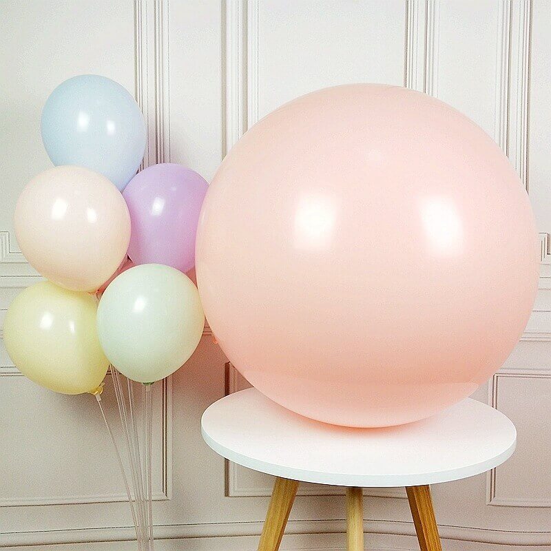 24" Jumbo Pastel Peach Round Macaron Latex Wedding Balloon