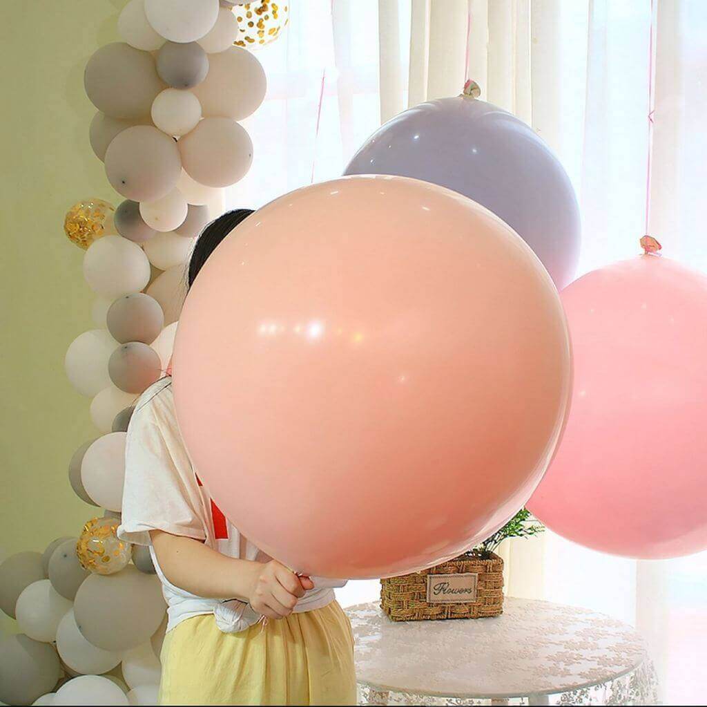 24" Jumbo Pastel Peach Round Macaron Latex Wedding Balloon
