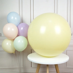 24 Inch Jumbo Pastel Yellow Round Macaron Latex Wedding Balloons