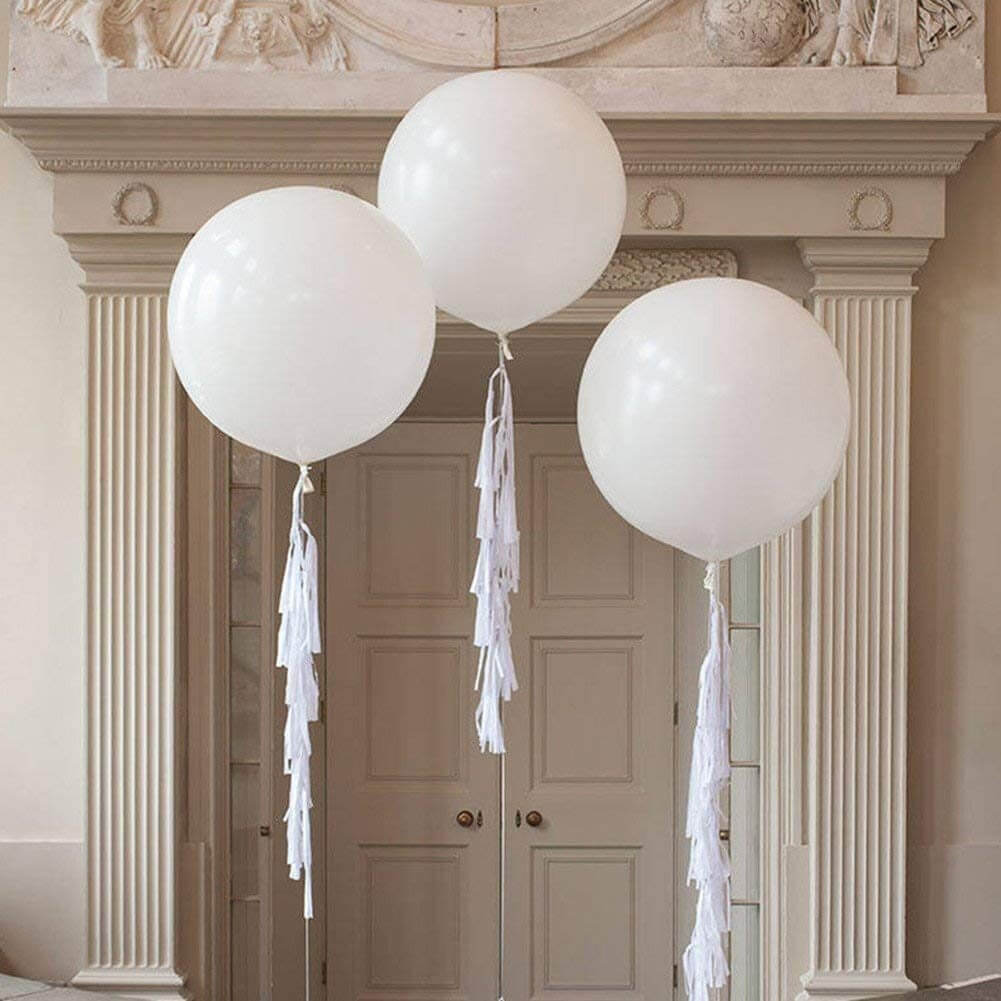 90cm Jumbo White Round Latex Wedding Balloons