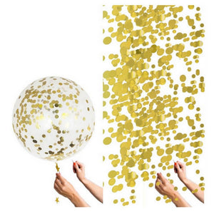 36" Online Party Supplies Jumbo Round Gold Foil Confetti Latex Wedding Balloon
