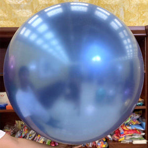36" Jumbo Round Metallic Chrome Blue Latex Party Balloon