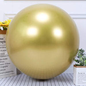36" Jumbo Round Metallic Chrome gold Latex Party Balloon