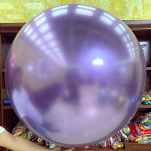 36" Jumbo Round Metallic Chrome Purple Latex Party Balloon
