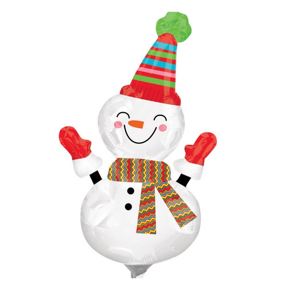 Giant Smiley Snowman Christmas Foil Balloon